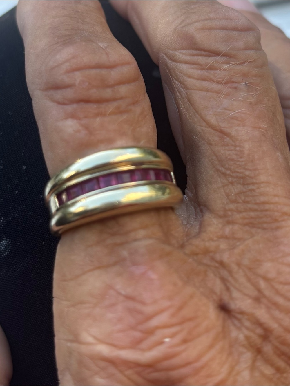 14kGold Ring Ruby Channel-Set Stones